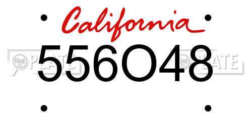 556O48 California License Plate