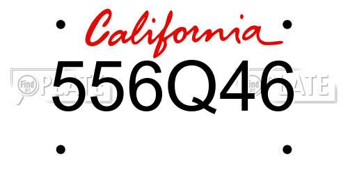 556Q46 California License Plate