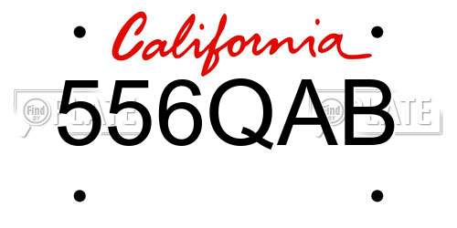 556QAB California License Plate
