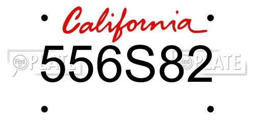 556S82 California License Plate