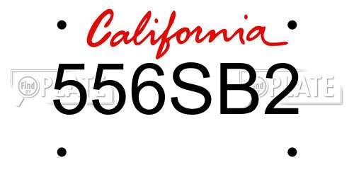 556SB2 California License Plate