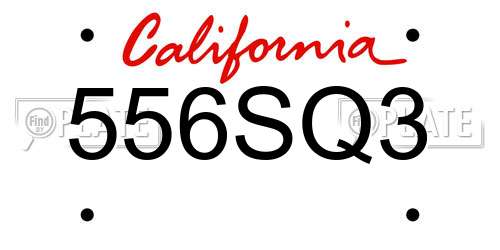 556SQ3 California License Plate
