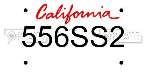 556SS2 California License Plate