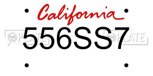 556SS7 California License Plate