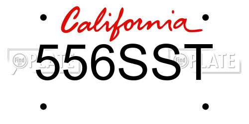 556SST California License Plate