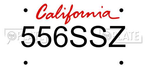 556SSZ California License Plate