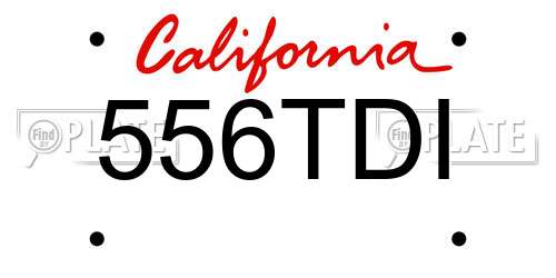 556TDI California License Plate