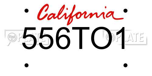 556TO1 California License Plate