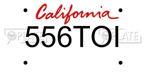 556TOI California License Plate