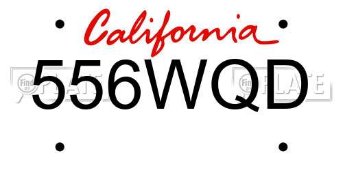 556WQD California License Plate