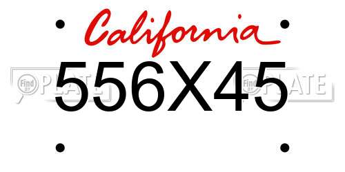 556X45 California License Plate