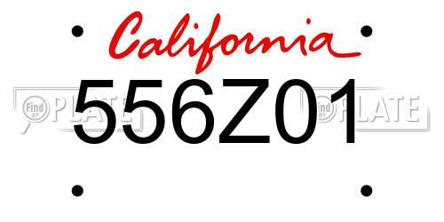 556Z01 California License Plate