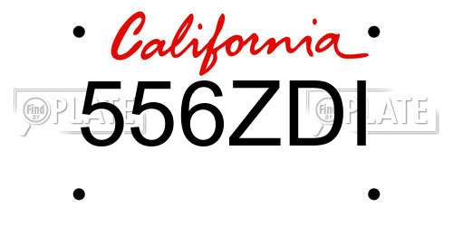 556ZDI California License Plate