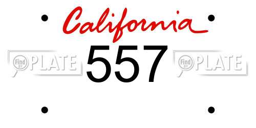 557 California License Plate