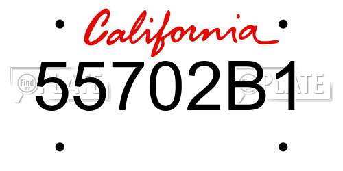 55702B1 California License Plate