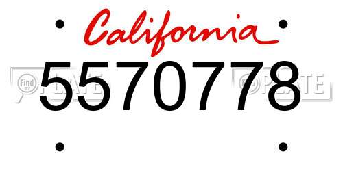 5570778 California License Plate