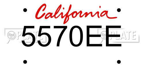 5570EE California License Plate