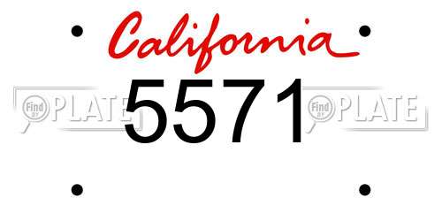 5571 California License Plate