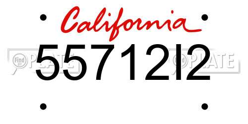 55712I2 California License Plate