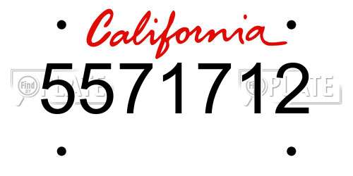 5571712 California License Plate