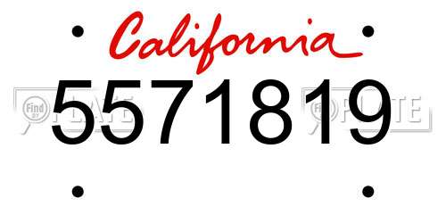 5571819 California License Plate