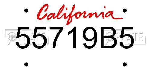 55719B5 California License Plate