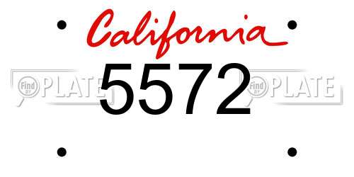 5572 California License Plate