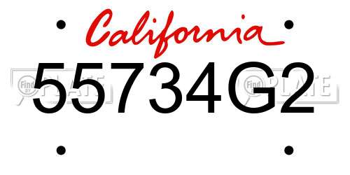 55734G2 California License Plate
