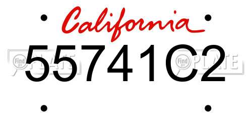 55741C2 California License Plate