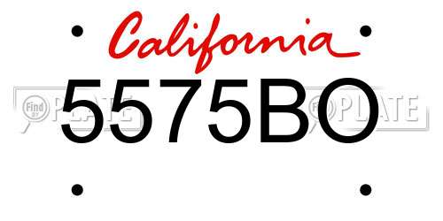 5575BO California License Plate