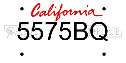5575BQ California License Plate