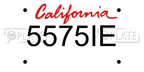 5575IE California License Plate
