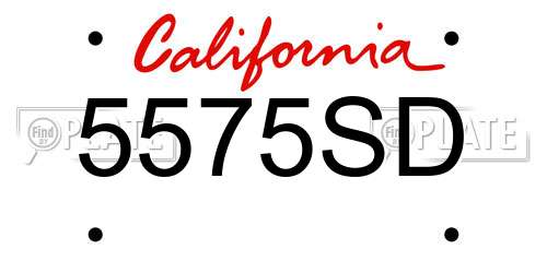 5575SD California License Plate