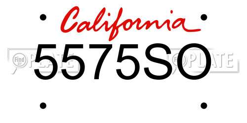 5575SO California License Plate