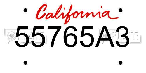 55765A3 California License Plate
