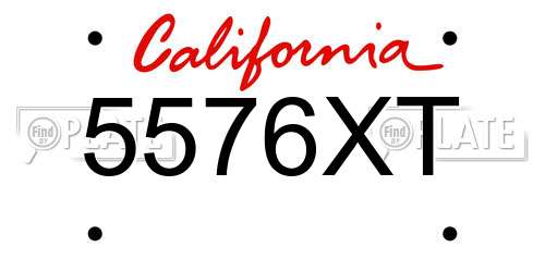 5576XT California License Plate