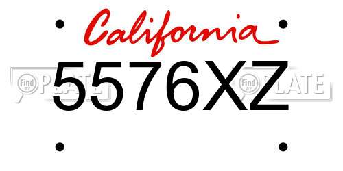 5576XZ California License Plate