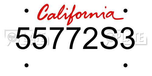 55772S3 California License Plate