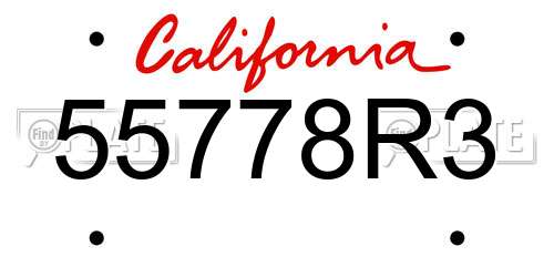 55778R3 California License Plate