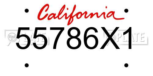 55786X1 California License Plate