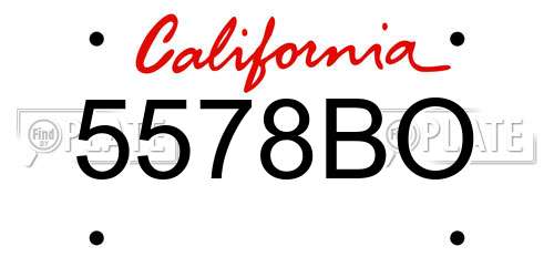 5578BO California License Plate