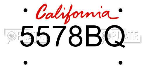 5578BQ California License Plate