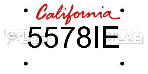 5578IE California License Plate