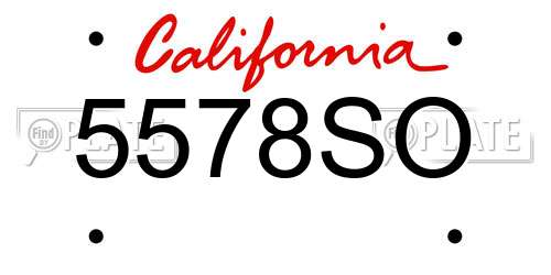 5578SO California License Plate