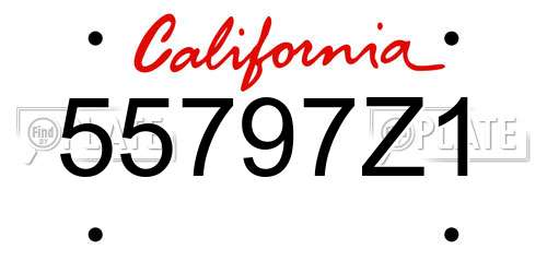 55797Z1 California License Plate