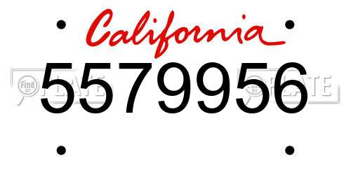 5579956 California License Plate