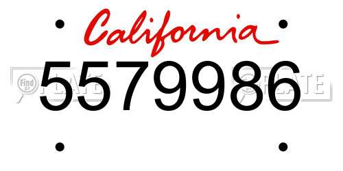 5579986 California License Plate