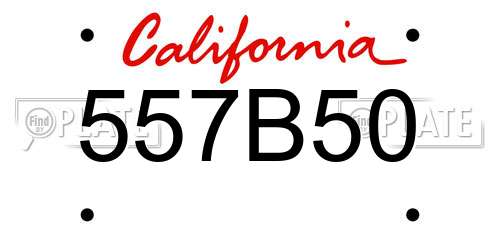 557B50 California License Plate
