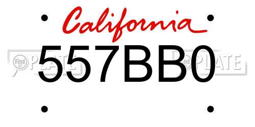 557BB0 California License Plate