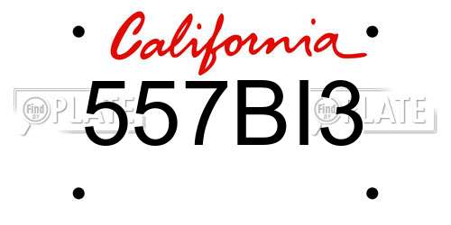 557BI3 California License Plate